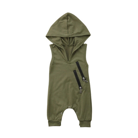 Army Green Hooded Romper